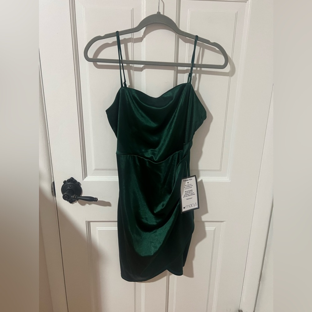 Macy's Emerald Sundae juniors ruched mini dress